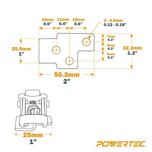 POWERTEC 20312 Pull-Action Latch Toggle Clamp 4002 - 400 Ibs Holding Capacity, 2PK