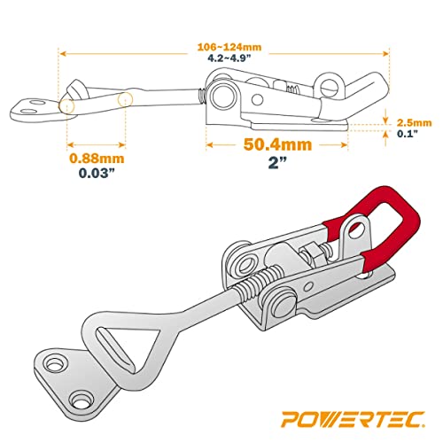 POWERTEC 20312 Pull-Action Latch Toggle Clamp 4002 - 400 Ibs Holding Capacity, 2PK