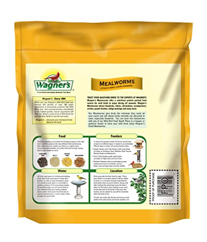 Wagner's 58005 Mealworms Wild Bird Food, 18-Ounce Bag