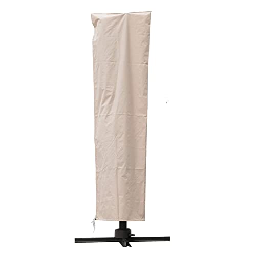 C-Hopetree Large Patio Umbrella Cover for 7ft to 11ft Offset Cantilever Outdoor Umbrellas, Waterproof, with Zipper and Rod, Beige