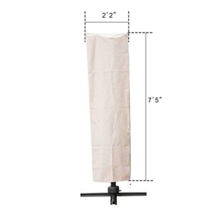 C-Hopetree Large Patio Umbrella Cover for 7ft to 11ft Offset Cantilever Outdoor Umbrellas, Waterproof, with Zipper and Rod, Beige