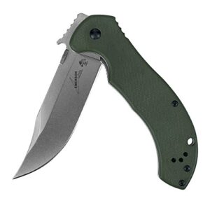 kershaw emerson cqc-10k folding pocket knife, 3.5 inch 8cr14mov stainless steel blade, g10 front, manual open