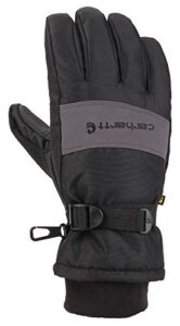 carhartt men's wp waterproof insulated glove, black/grey, xx-large
