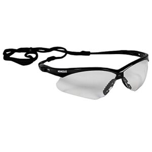 Nemesis Safety Glasses, Black Frame, Clear Lens, pack of 3