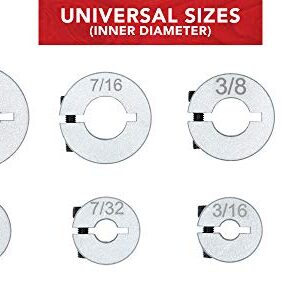 Aluminum Stop Collar Set - Drill Bit Depth Stop - Superior Split Ring Design - 8 Piece Set (1/2", 7/16”, 3/8”, 5/16”, ¼”, 7/32”, 3/16”, 1/8”) - Drill Bit Holder