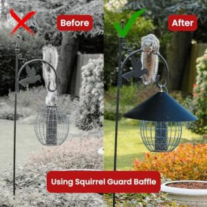 Predator Guard Squirrel Baffle - Protects Hanging Bird Feeders and Poles - Raccoon and Squirrel Proof Your Bird Feeders and Bird Houses - Anti-Rust Galvanized Steel - 17 inch