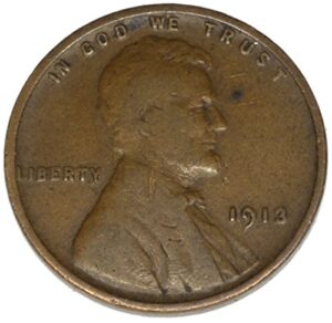 1913 p lincoln wheat penny good
