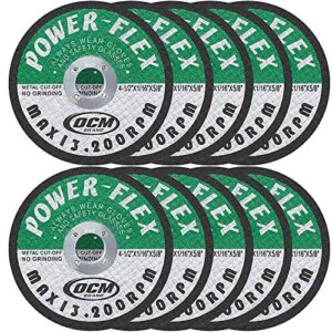 4 1/2 inch x 1/16 inch x 5/8 inch premium cut off wheels - 10 pack -, for cutting all ferrous metals and stainless steel