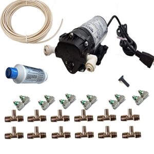 residential misting system- made in usa pump- 200 psi mid pressure patio misting system-12 nozzles misting system