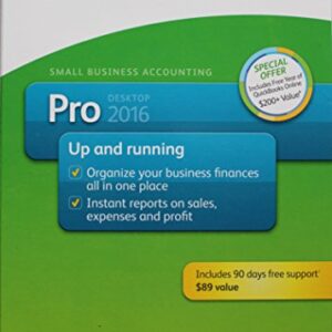 Intuit QuickBooks Pro 2016 Small Business Accounting Software Retail 1 User Boxed Version For Windows 7, 8, 10