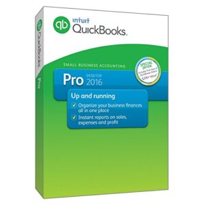 Intuit QuickBooks Pro 2016 Small Business Accounting Software Retail 1 User Boxed Version For Windows 7, 8, 10