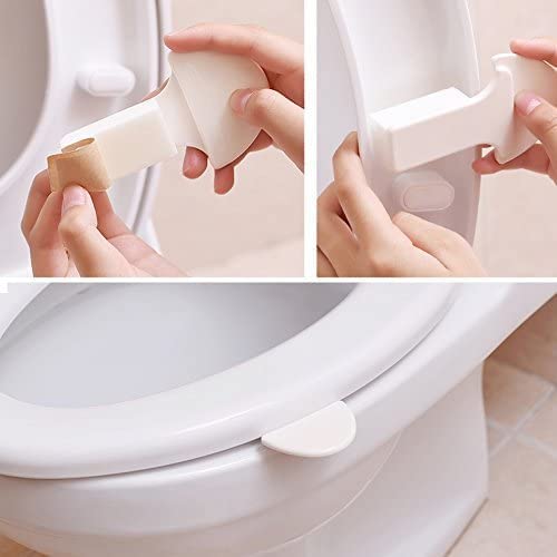 Toilet Cover Handle,(Pack of 2) Toilet Seat Pad Cover Lifter, Lift Raise Lower Lid the Clean Way - Avoid Touching - Self-adhesive Hygiene - Cleaner & Healthier