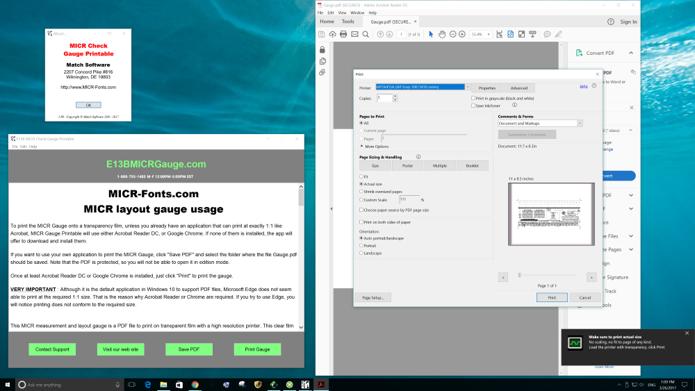 MICR Check Position Gauge : Print it yourself in minutes [Download]