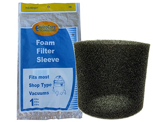 EnviroCare Replacement Foam Filter Designed to fit Shop-Vac Wet/Dry Vacuums 5-Gallon and Above, Type R 90585 9058500 905-85-00 905-85 VF2001TP 4 Filters