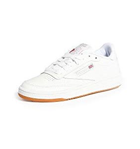 Reebok Women Club C 85 Sneaker, White/Light Grey/Gum, 7.5