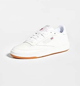 Reebok Women Club C 85 Sneaker, White/Light Grey/Gum, 7.5