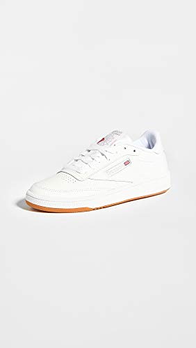 Reebok Women Club C 85 Sneaker, White/Light Grey/Gum, 7.5