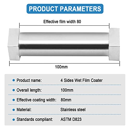 MXBAOHENG Wet-Film Coater Wet Film Coating Device Film applicators 4 Sides can be Used Effective Coating Width: 80mm (NO1)