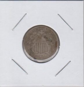 1868 no mint mark shield (1866-1883) nickel seller good