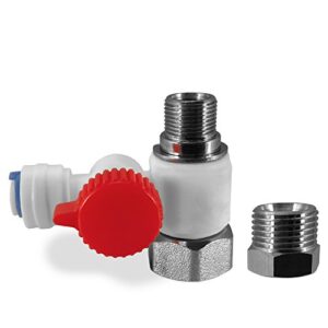 express water ro feed adapter valve quick connect for undersink reverse osmosis system fits both 3/8" & 1/2" connection