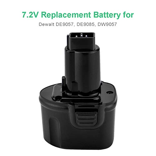 Shentec 2 Pack 3000mAh 7.2V Battery Compatible with Dewalt DW9057 DE9057 DE9085 DW920K DW920K2 DW925K DW925K2 DW968K, 7.2V Ni-MH Battery