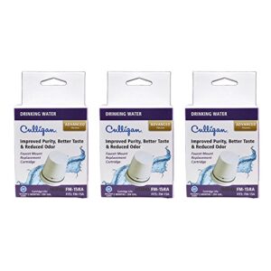 culligan fm-15ra replacement filter cartridge for faucet mount filter fm-15a, white finish 3-pack