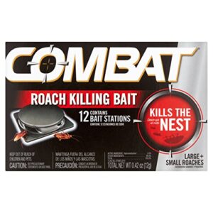 combat large + small roaches roach killing bait stations, 12 count, pack of 1
