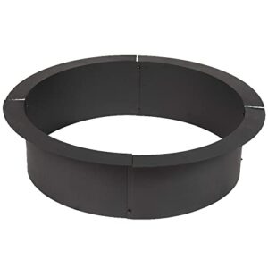titan great outdoor 38in dia steel fire pit liner, 1mm thick diy above or in-ground outdoor fire pit, 4 panel steel ring