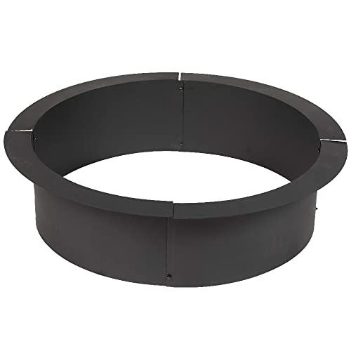 Titan Great Outdoor 38in Dia Steel Fire Pit Liner, 1mm Thick DIY Above or In-Ground Outdoor Fire Pit, 4 Panel Steel Ring