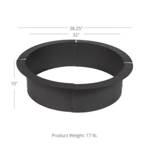 Titan Great Outdoor 38in Dia Steel Fire Pit Liner, 1mm Thick DIY Above or In-Ground Outdoor Fire Pit, 4 Panel Steel Ring