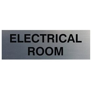 all quality basic electrical room sign - clear & functional design | durable construction | building safety - silver - small (1 pack)