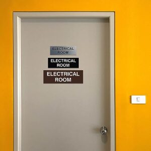 All Quality Basic Electrical Room Sign - Clear & Functional Design | Durable Construction | Building Safety - Silver - Small (1 Pack)