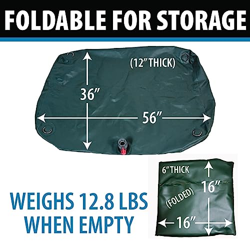 Jenlis IVy Bag, Large Collapsible Water Storage Bladder, Big Portable Fluid Transport Tank, Liquid Transportation Reservoir for Watering Trees, Plants, Lawns & Gardens in Remote Locations, 100 Gallons