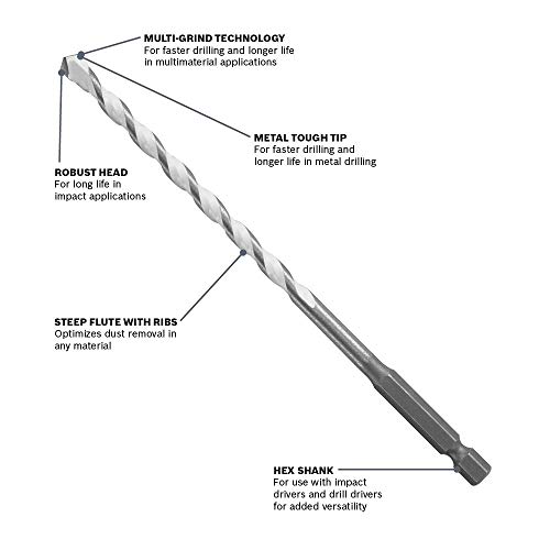 Bosch MP12 3/8 In. x 4 In. x 6 In. Daredevil Multipurpose Drill Bit