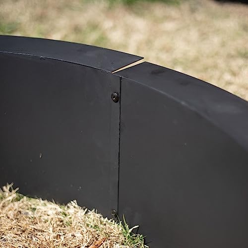 Ash & Ember 46" Outside Dia Steel Fire Pit Liner x 41" Inside - 4 Panel Liner 1.5mm thick Steel, DIY Above or In-Ground Outdoor Fire Pit, High temperature Finish, Portable Wood Burning Fire Ring