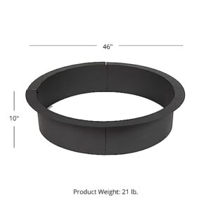 Ash & Ember 46" Outside Dia Steel Fire Pit Liner x 41" Inside - 4 Panel Liner 1.5mm thick Steel, DIY Above or In-Ground Outdoor Fire Pit, High temperature Finish, Portable Wood Burning Fire Ring