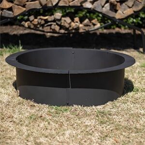 Ash & Ember 46" Outside Dia Steel Fire Pit Liner x 41" Inside - 4 Panel Liner 1.5mm thick Steel, DIY Above or In-Ground Outdoor Fire Pit, High temperature Finish, Portable Wood Burning Fire Ring