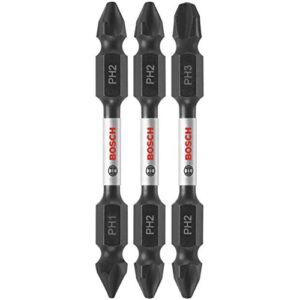 bosch itdephv2503 3-piece 2-1/2 in. impact tough double-ended screwdriving bit assorted set
