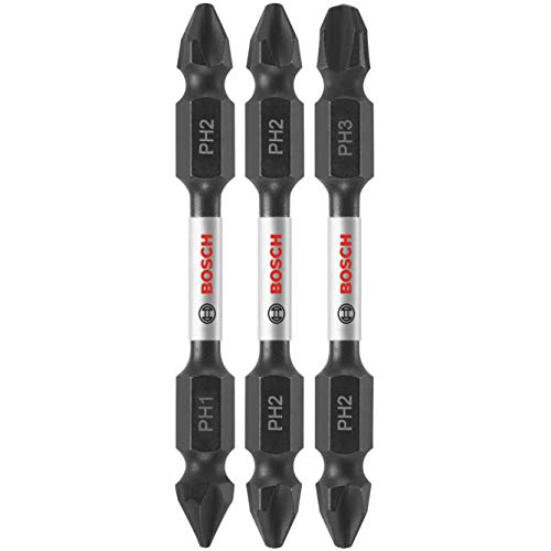 BOSCH ITDEPHV2503 3-Piece 2-1/2 In. Impact Tough Double-Ended Screwdriving Bit Assorted Set