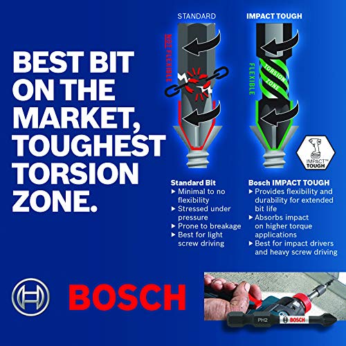 BOSCH ITDEPHV2503 3-Piece 2-1/2 In. Impact Tough Double-Ended Screwdriving Bit Assorted Set