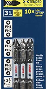 BOSCH ITDEPHV2503 3-Piece 2-1/2 In. Impact Tough Double-Ended Screwdriving Bit Assorted Set