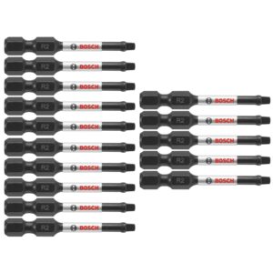 bosch itsq2215 15-pack 2 in. square #2 impact tough screwdriving power bits