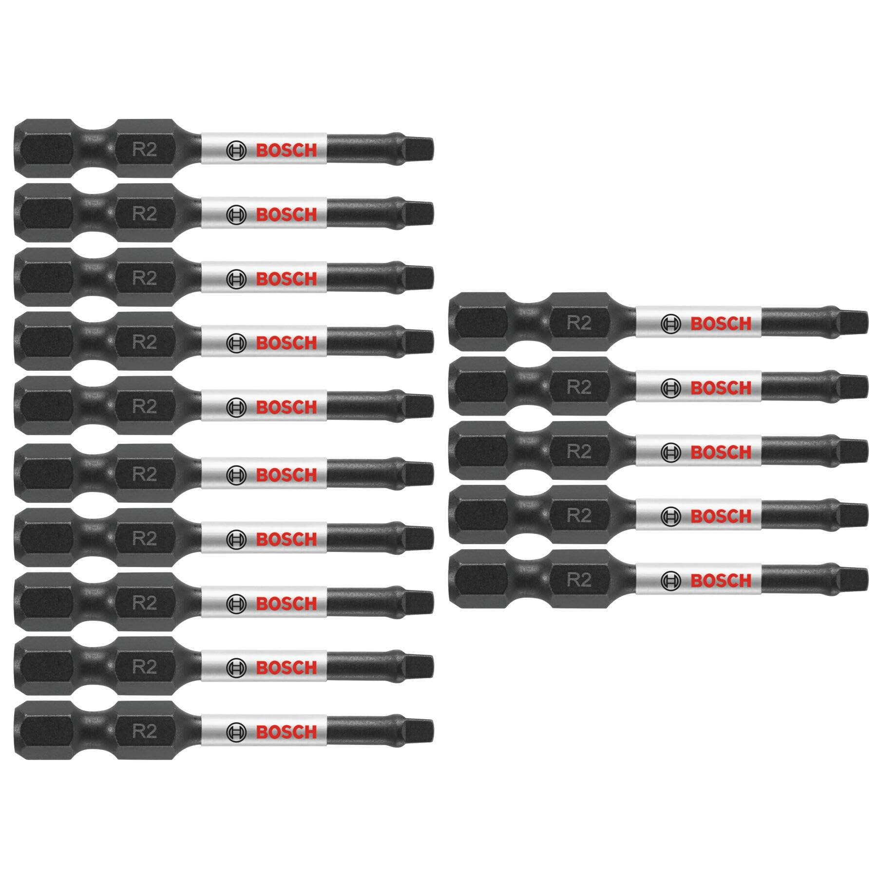 BOSCH ITSQ2215 15-Pack 2 In. Square #2 Impact Tough Screwdriving Power Bits