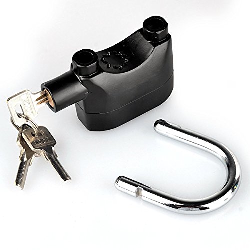 LianShi Alarm Lock 110dba Universal Security Alarm Lock System Anti-Theft for Door Motor Bicycle Padlock with 3 Keys (Black)