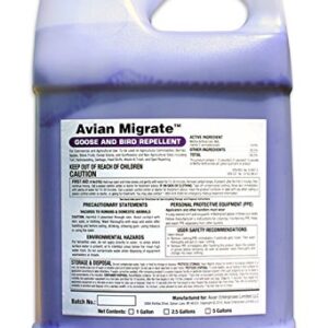 Avian Migrate Goose Deterrent, Bird Repellent Concentrate, Geese Repellent, Non-Toxic, Made in The USA, Removes Geese from Beaches, Yards, Ponds, Parks and Ground (2.5 Gallon)