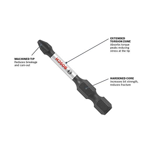 BOSCH ITPH1105 5-Pack 1 In. Phillips #1 Impact Tough Screwdriving Insert Bits