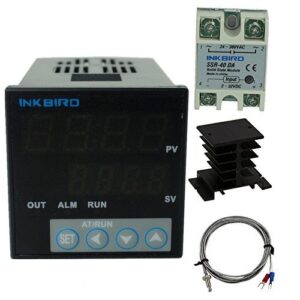 inkbird pid thermostat °f °c display stable digital temperature controller heating cooling control itc106vh 40da ssr output solid state relay alarm k seneor black heat sink