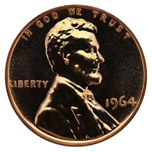 1964 no mint mark gem proof lincoln memorial cent penny us mint proof