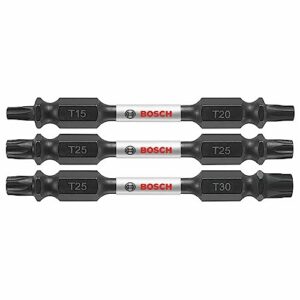 bosch itdetv2503 3-piece 2-1/2 in. impact tough double-ended screwdriving bit assorted set