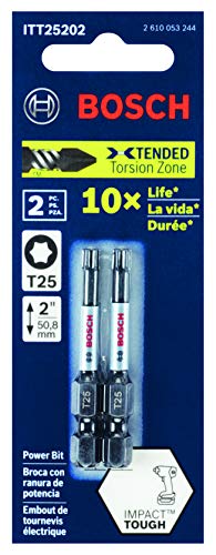 BOSCH ITT25215 15-Pack 2 In. Torx #25 Impact Tough Screwdriving Power Bits